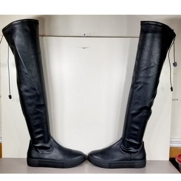 J/Slides ARY-B Over-The-Knee Boot, Black Faux Leather, Womens Various Sizes - Picture 6 of 8